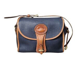 Dooney & Bourke Weather Leather Essex Vintage Blue Pebbled Flap Shoulder Bag